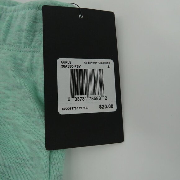 Converse Girls Ocean Mint Heather Shorts Size 4 Elastic Waist NWT $20 - Picture 2 of 3
